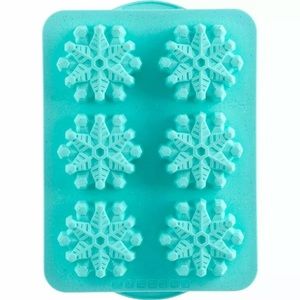 Trudeau Silicone 6ct Snowflake Jumbo CUPCAKE Baking Pan Mold Blue 12 x 9 🔥